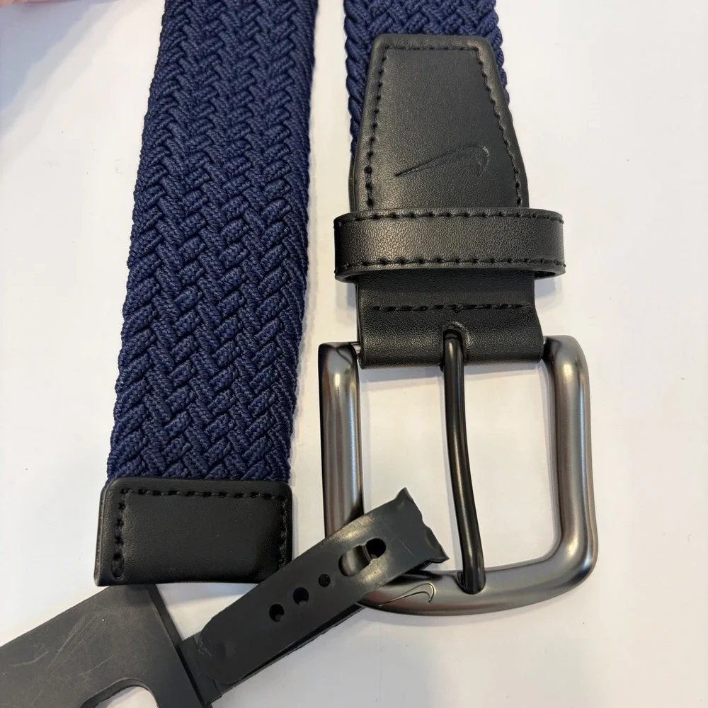 NEW Nike G-Flex Stretch Woven Golf Belt Mens Small 30-32 Midnight Navy Sporty